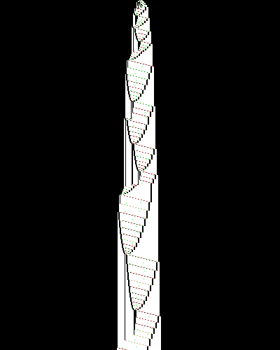space-time diagram from the blank tape, steps 0 to 10,000