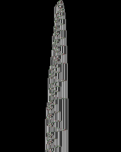 space-time diagram from the blank tape, steps 0 to 10,000