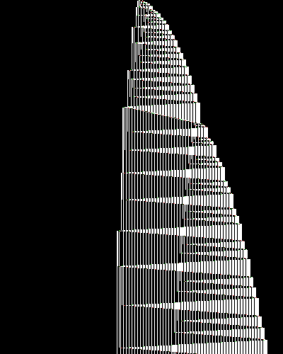 space-time diagram from the blank tape, steps 0 to 10,000