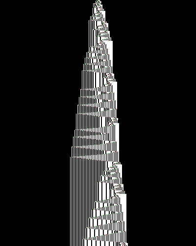 space-time diagram from the blank tape, steps 0 to 10,000