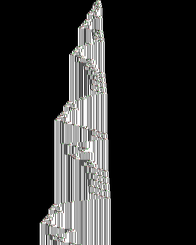 space-time diagram from the blank tape, steps 0 to 10,000