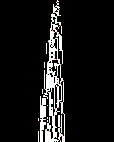 space-time diagram from the blank tape, steps 0 to 10,000
