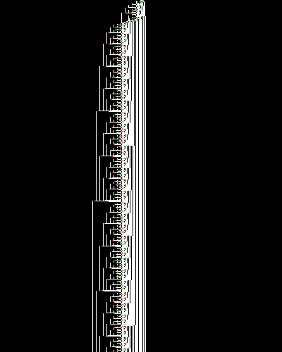 space-time diagram from the blank tape, steps 0 to 10,000