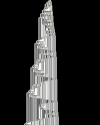space-time diagram from the blank tape, steps 0 to 10,000