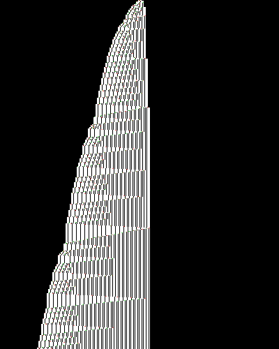 space-time diagram from the blank tape, steps 0 to 10,000