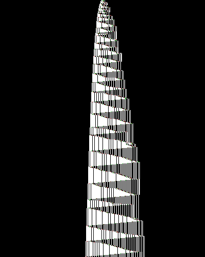 space-time diagram from the blank tape, steps 0 to 10,000