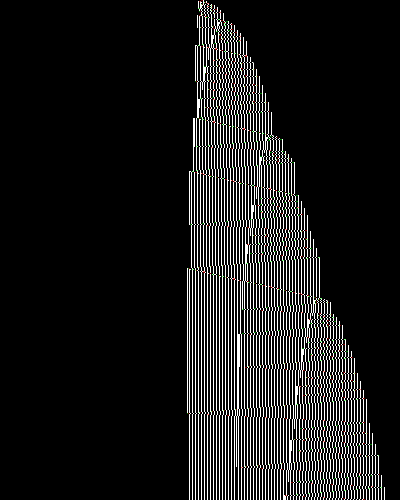 space-time diagram from the blank tape, steps 0 to 10,000