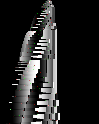 space-time diagram from the blank tape, steps 0 to 10,000