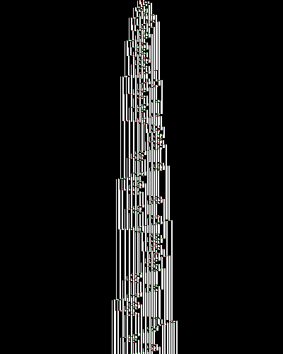 space-time diagram from the blank tape, steps 0 to 10,000