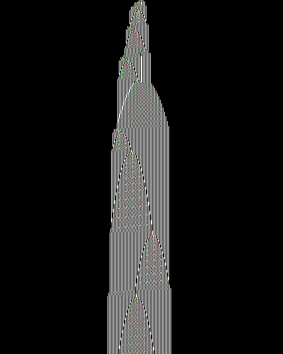space-time diagram from the blank tape, steps 0 to 10,000