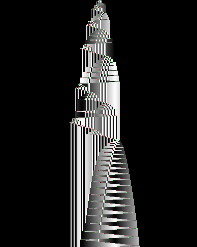 space-time diagram from the blank tape, steps 0 to 10,000