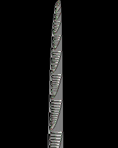 space-time diagram from the blank tape, steps 0 to 10,000