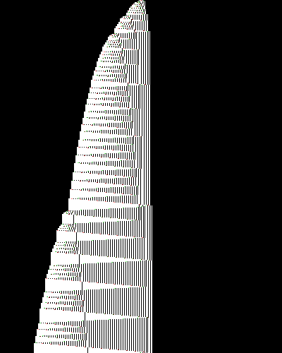 space-time diagram from the blank tape, steps 0 to 10,000