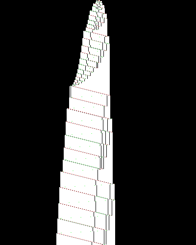 space-time diagram from the blank tape, steps 0 to 10,000