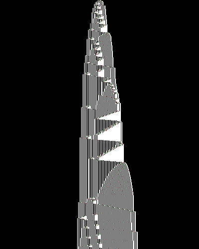 space-time diagram from the blank tape, steps 0 to 10,000
