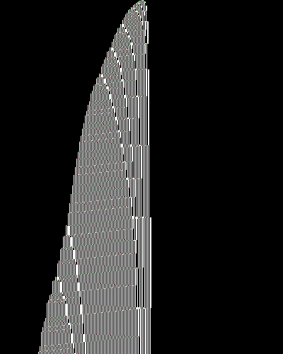 space-time diagram from the blank tape, steps 0 to 10,000