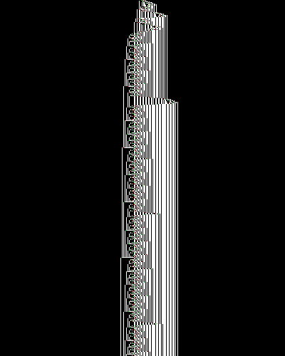 space-time diagram from the blank tape, steps 0 to 10,000