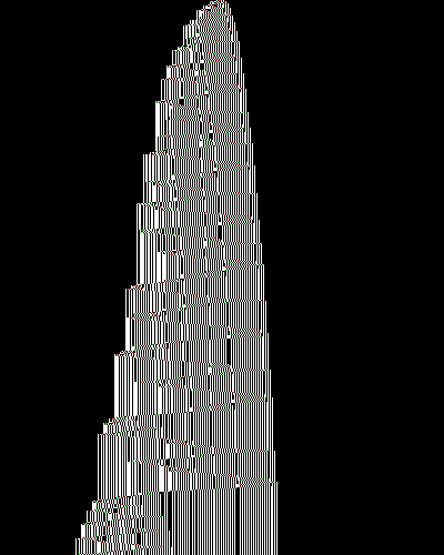 space-time diagram from the blank tape, steps 0 to 10,000