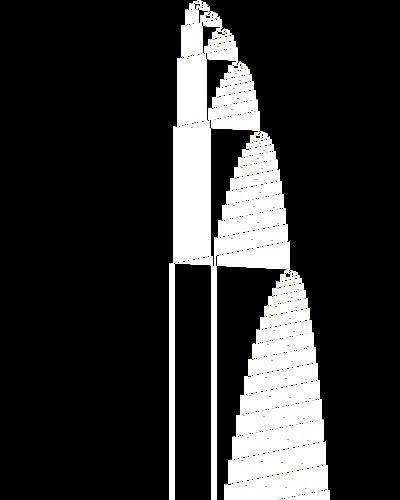 space-time diagram from the blank tape, steps 0 to 10,000