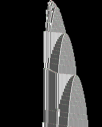 space-time diagram from the blank tape, steps 0 to 10,000