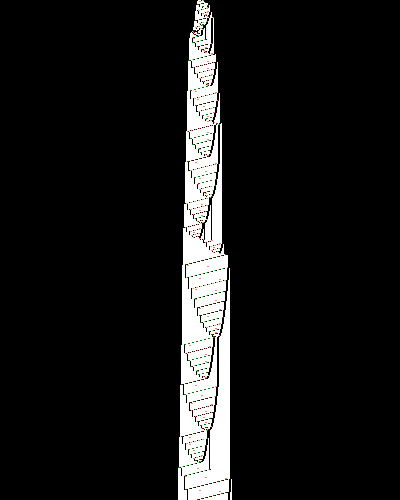 space-time diagram from the blank tape, steps 0 to 10,000