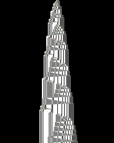 space-time diagram from the blank tape, steps 0 to 10,000