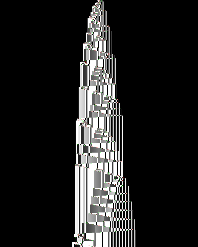 space-time diagram from the blank tape, steps 0 to 10,000