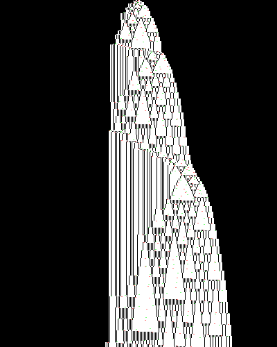 space-time diagram from the blank tape, steps 0 to 10,000