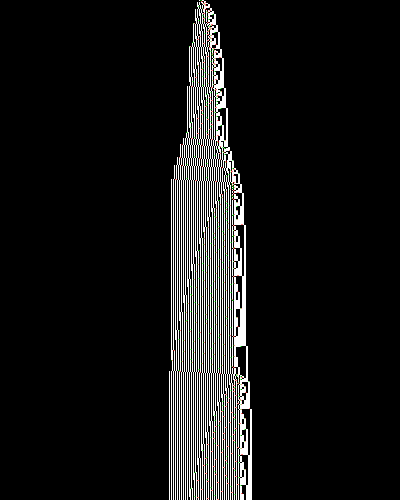 space-time diagram from the blank tape, steps 0 to 10,000