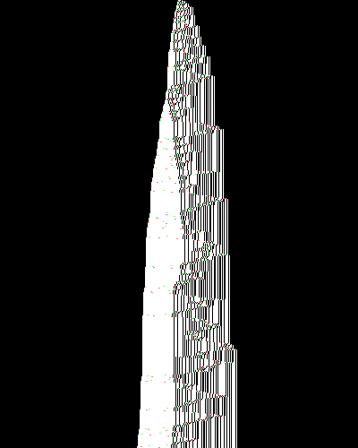 space-time diagram from the blank tape, steps 0 to 10,000