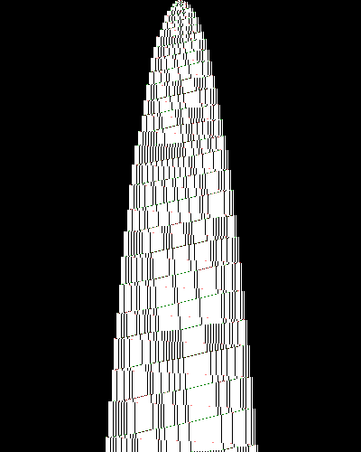space-time diagram from the blank tape, steps 0 to 10,000