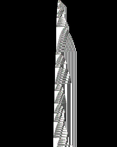 space-time diagram from the blank tape, steps 0 to 10,000