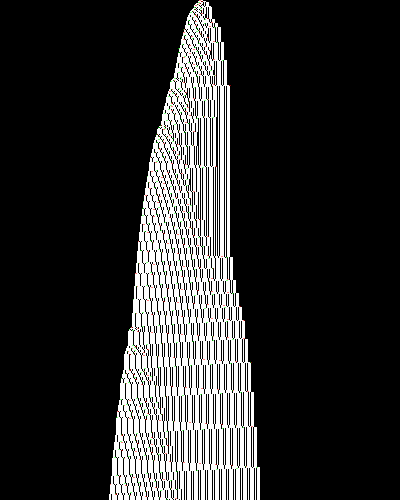 space-time diagram from the blank tape, steps 0 to 10,000