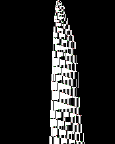 space-time diagram from the blank tape, steps 0 to 10,000