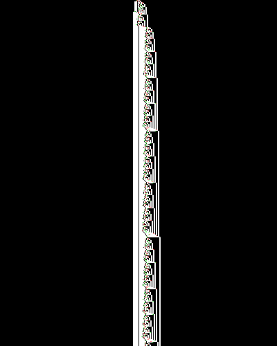 space-time diagram from the blank tape, steps 0 to 10,000