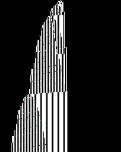 space-time diagram from the blank tape, steps 0 to 10,000