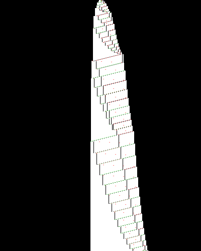 space-time diagram from the blank tape, steps 0 to 10,000