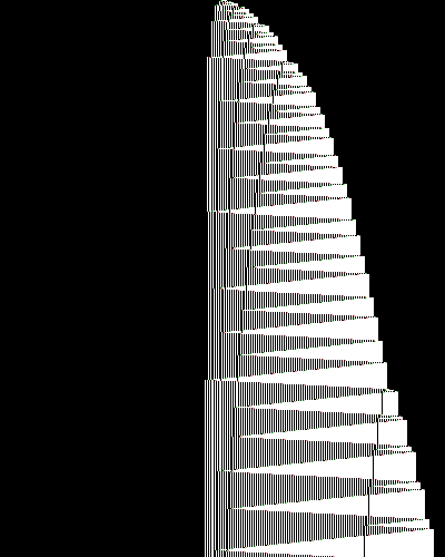 space-time diagram from the blank tape, steps 0 to 10,000