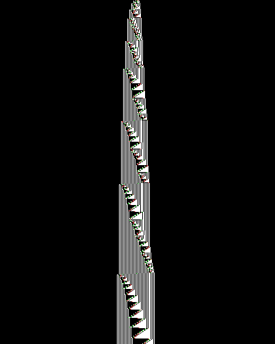 space-time diagram from the blank tape, steps 0 to 10,000