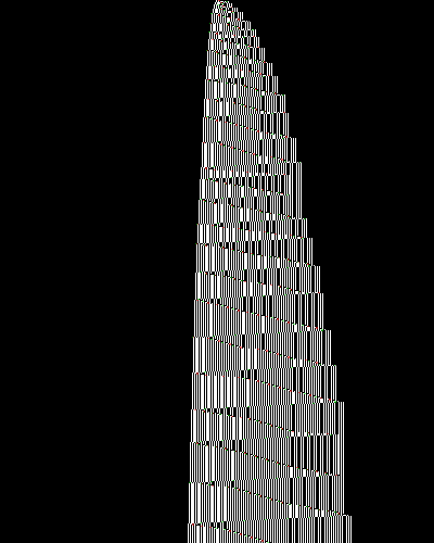 space-time diagram from the blank tape, steps 0 to 10,000