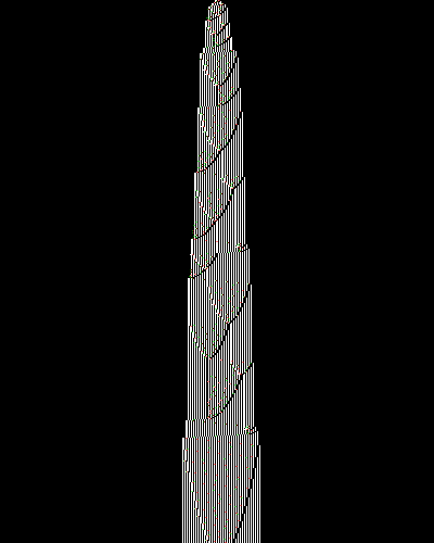 space-time diagram from the blank tape, steps 0 to 10,000