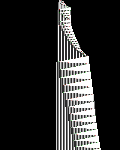 space-time diagram from the blank tape, steps 0 to 10,000