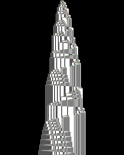 space-time diagram from the blank tape, steps 0 to 10,000