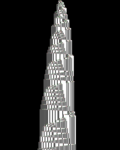 space-time diagram from the blank tape, steps 0 to 10,000