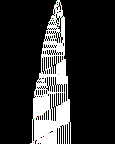 space-time diagram from the blank tape, steps 0 to 10,000