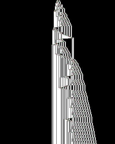 space-time diagram from the blank tape, steps 0 to 10,000