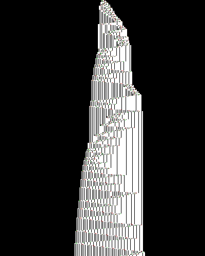 space-time diagram from the blank tape, steps 0 to 10,000