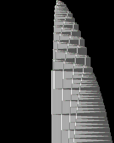 space-time diagram from the blank tape, steps 0 to 10,000