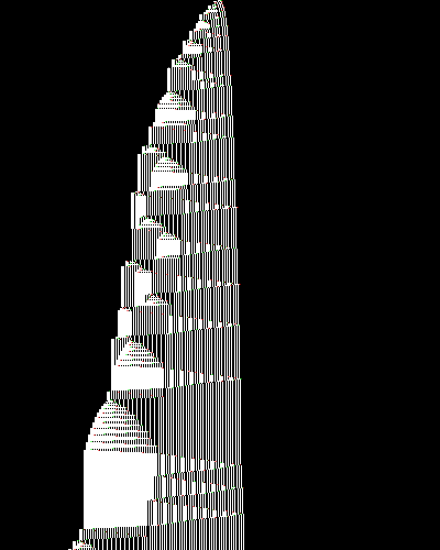 space-time diagram from the blank tape, steps 0 to 10,000