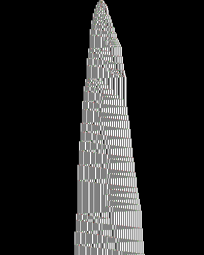 space-time diagram from the blank tape, steps 0 to 10,000